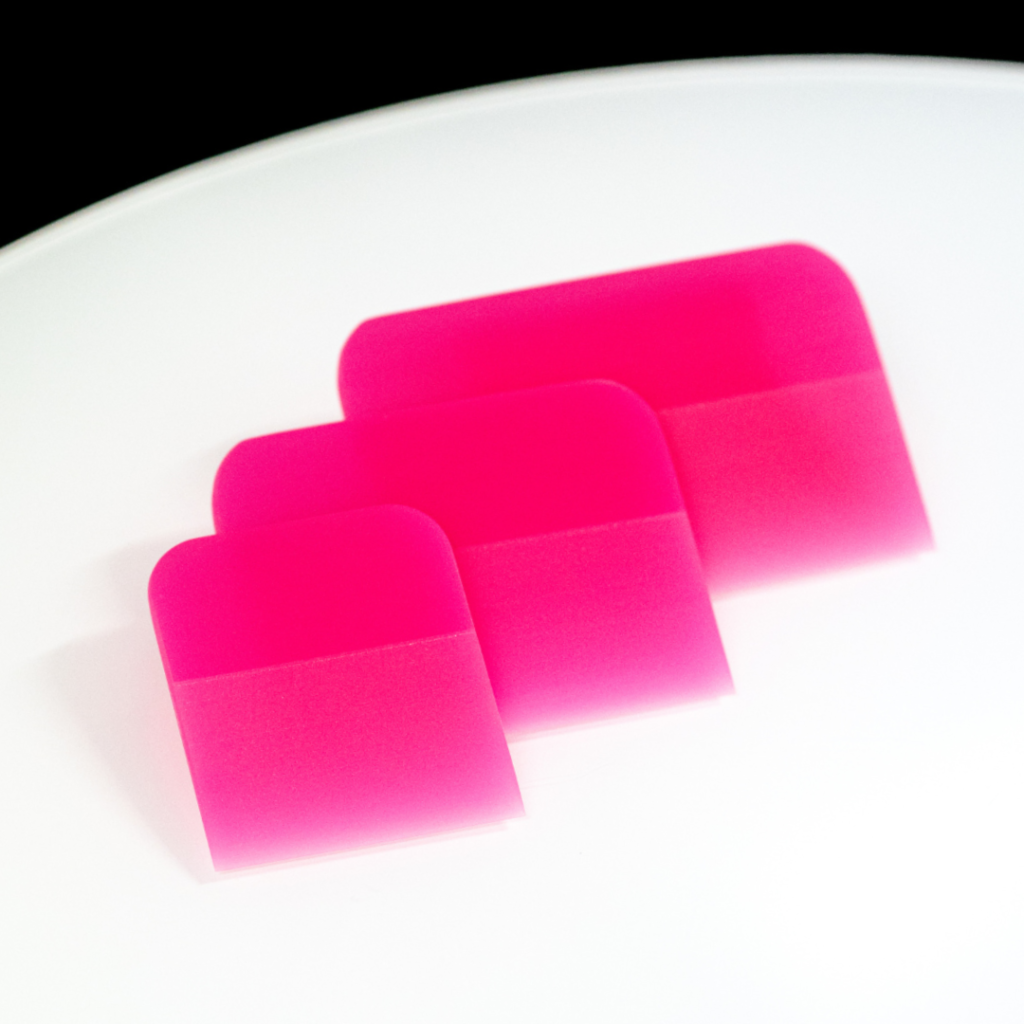 Zestaw różowych rakli PPF | 6.5, 10 oraz 12 cm